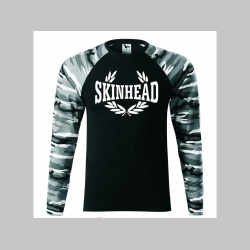 Skinhead venček pánske tričko (nie mikina!!) s dlhými rukávmi vo farbe " metro " čiernobiely maskáč gramáž 160 g/m2 materiál 100%bavlna